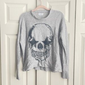 Lauren Moshi women's grey skuul cashmere sweater. #181